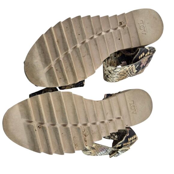 AGL Animal Print Gladiator Sandals Womens 7 37 Studded Designer Mob Wife Brown - Picture 9 of 11